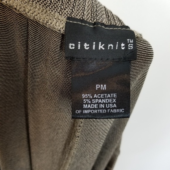 Citiknits Women Cardigan Pants 2 Ps Set Sz M Petite Open Front Stretch Abstract - Picture 16 of 16